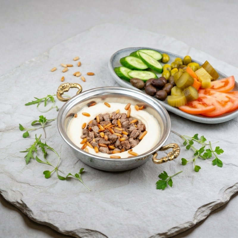 Hummus with meat